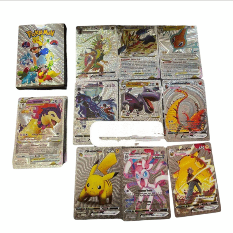 Cartas Pokemon plateadas en caja x50 unidades