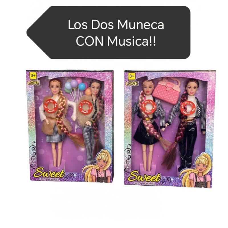 Muñeca Sweet con música y accesorios x2