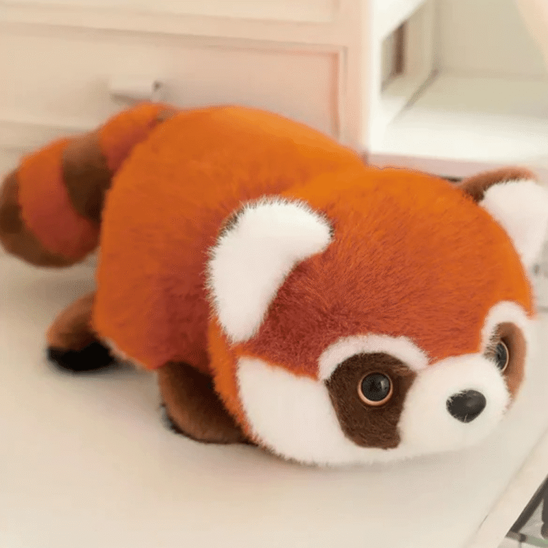 Peluche Oso Panda rojo acostado