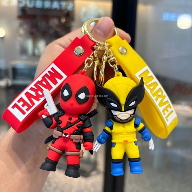 Llavero de goma Deadpool y Wolverine x12