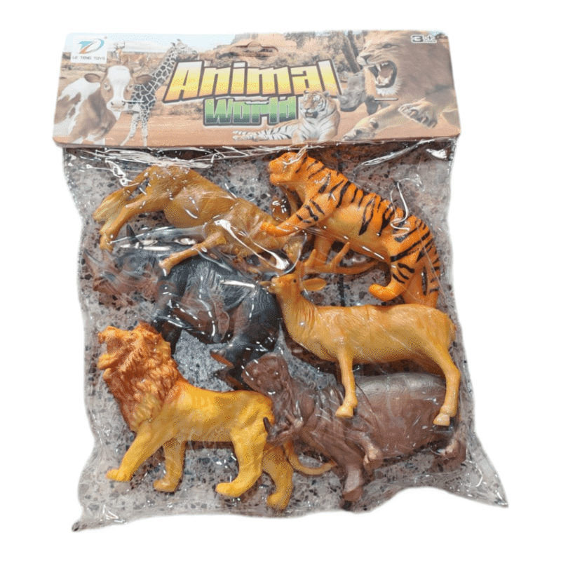 Animales de goma selva x6 27x21cm $5990