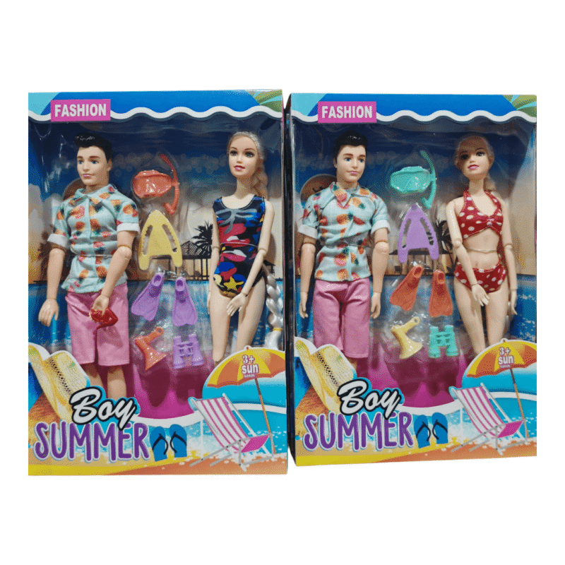 Barbie y ken playa 30x8cm $ 3500