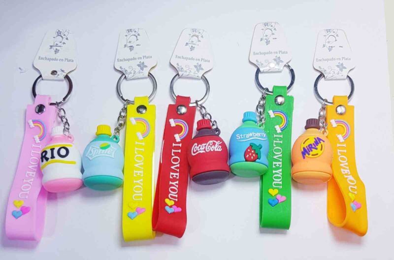 Llavero de goma Botellas x12