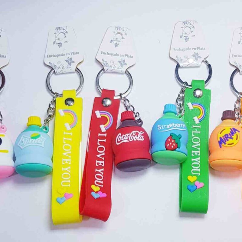 Llavero de goma Botellas x12