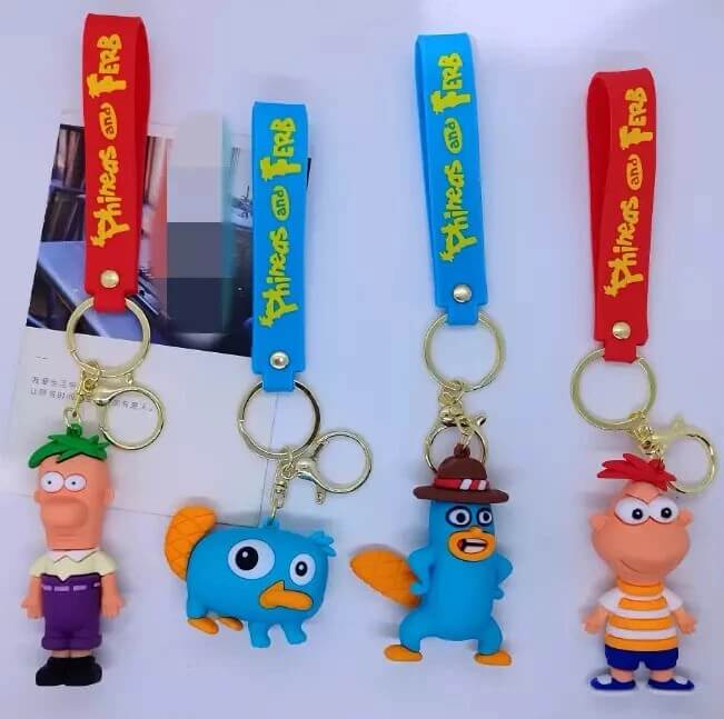 Llavero de goma Phineas Y Ferb x12