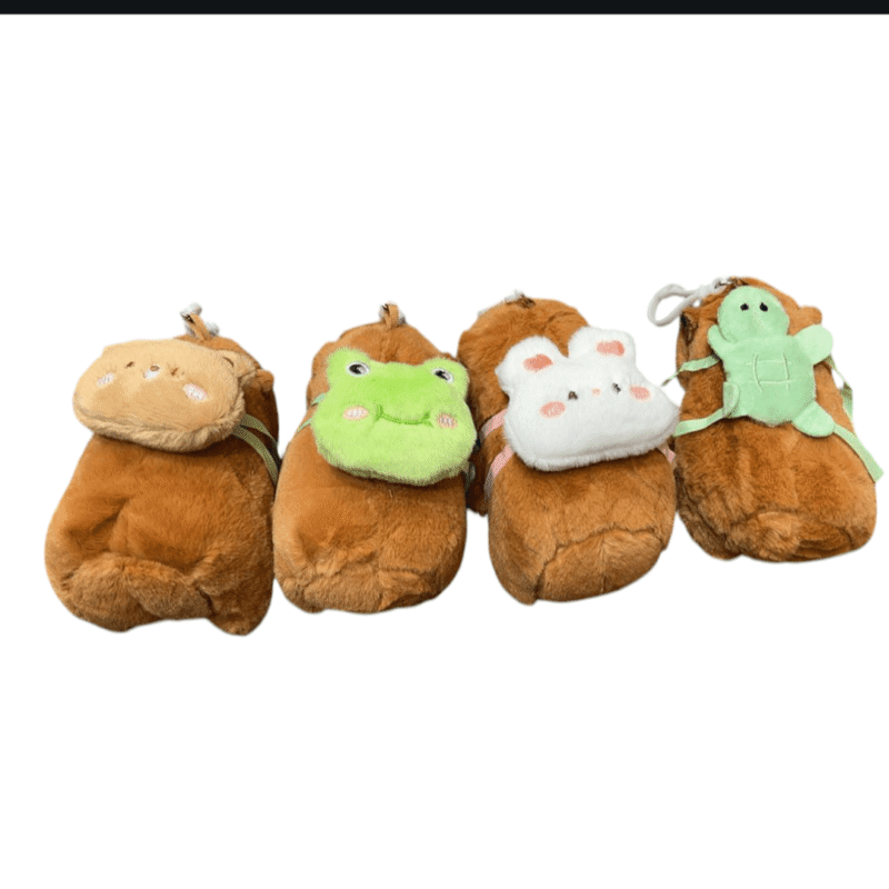 Llavero peluche capibara  con mochila