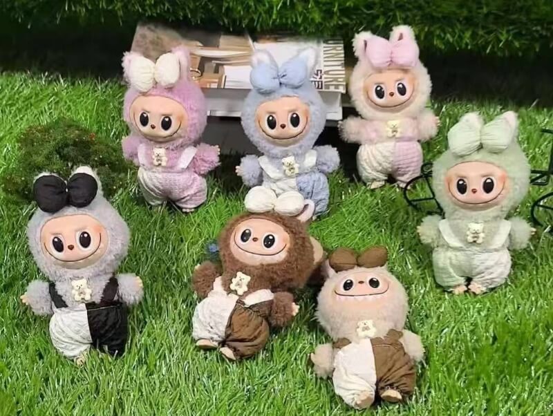 Llavero peluche labubu con ropa 12cm $9500