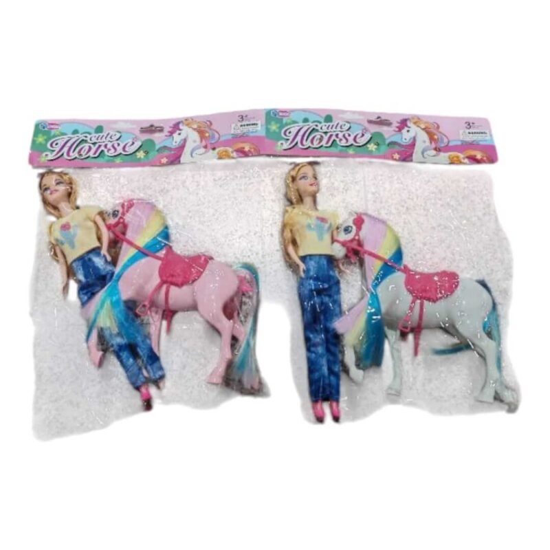 Muñeca + pony en bolsa $8900 35x27cm 