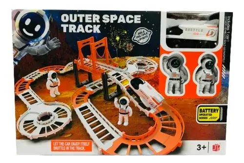 Pista espacial con astronautas y vehículo 34x23cm $19500 