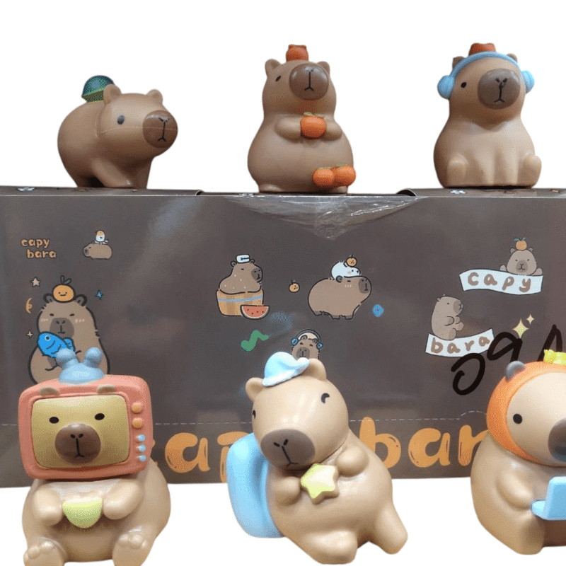 Muñecos Capibara de colección x6