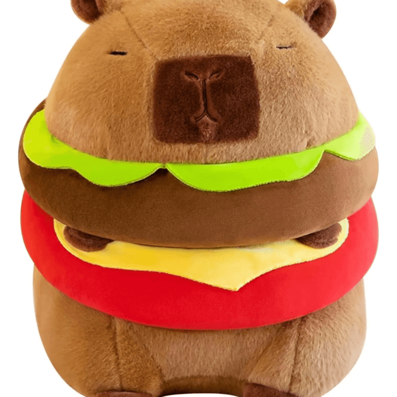 Peluche Capibara hamburguesa gigante