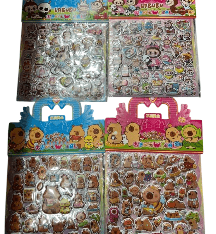 Stickers personajes relieve